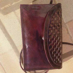 Real Leather Burgundy Purse 2 Wallets
